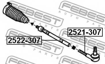 Наконечник поперечной рулевой тяги FEBEST 2521-307 - изображение 1