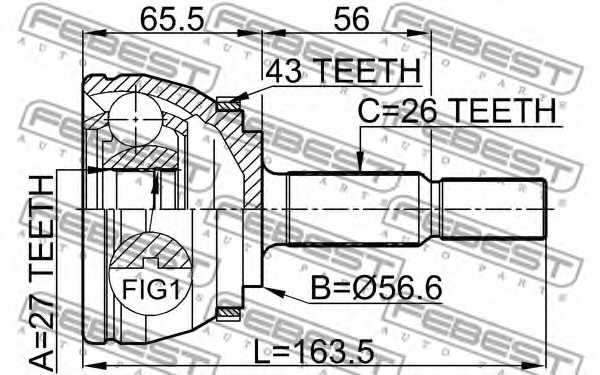 Шарнир приводного вала FEBEST 2710-S40A43 - изображение 1