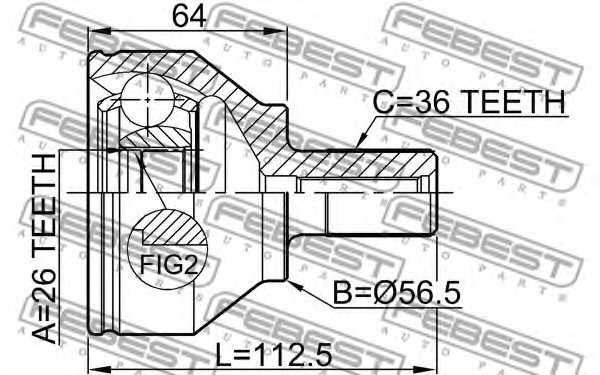Шарнир приводного вала FEBEST 2710-S40II - изображение 1