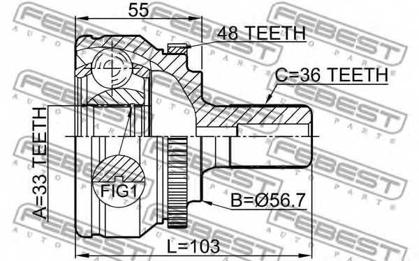 Шарнир приводного вала FEBEST 2710-S60A48 - изображение 1