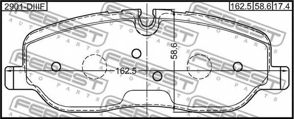 Колодки тормозные дисковые передний <b>FEBEST 2901-DIIIF</b> - изображение