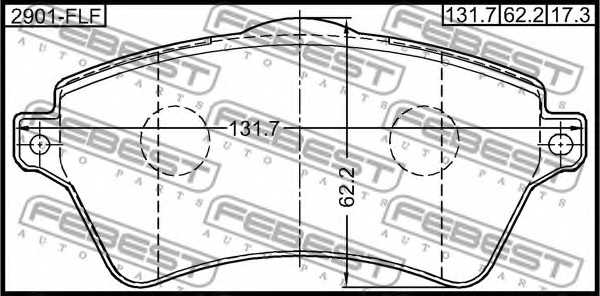 Колодки тормозные дисковые передний <b>FEBEST 2901-FLF</b> - изображение