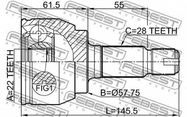Шарнир приводного вала FEBEST 2910-FLIIR - изображение 1