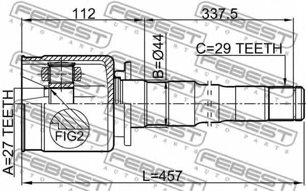 Шарнир приводного вала FEBEST 2911-DIIIFRH - изображение 1