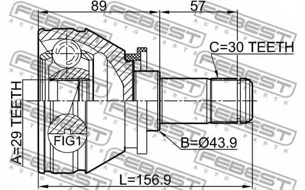 Шарнир приводного вала FEBEST 2911-RRIIIFLH - изображение 1