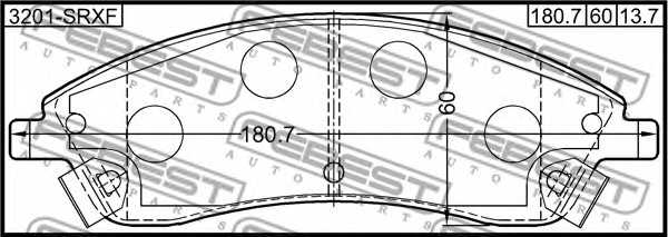Колодки тормозные дисковые передний <b>FEBEST 3201-SRXF</b> - изображение 1