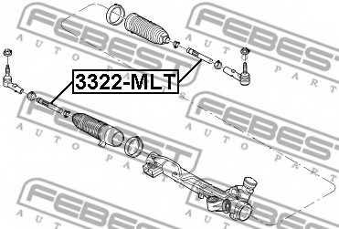 Осевой шарнир рулевой тяги FEBEST 3322-MLT - изображение 1