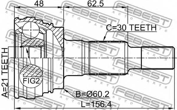 Шарнир приводного вала FEBEST 3410-PANR - изображение 1