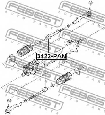 Осевой шарнир рулевой тяги FEBEST 3422-PAN - изображение 1