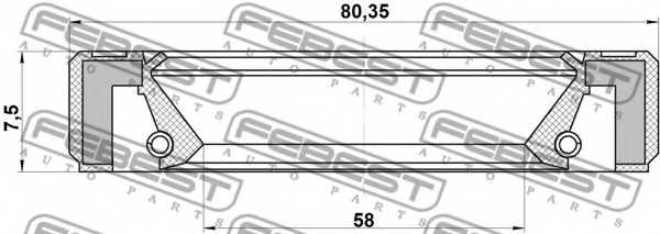 Уплотнительное кольцо приводного вала FEBEST 95GBY-60800808L - изображение 1