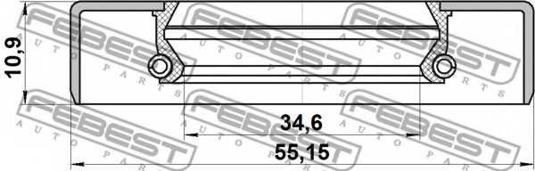 Уплотнительное кольцо приводного вала FEBEST 95GDS-36551111X - изображение 1
