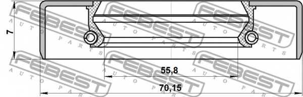 Уплотнительное кольцо приводного вала FEBEST 95GDS-57700707X - изображение 1
