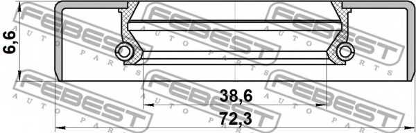 Уплотнительное кольцо приводного вала FEBEST 95GDY-40720707X - изображение 1