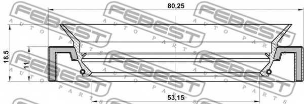 Уплотнительное кольцо приводного вала FEBEST 95HAS-55801118C - изображение 1