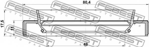 Уплотнительное кольцо приводного вала FEBEST 95HBY-50801117L - изображение 1
