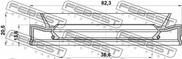Уплотнительное кольцо приводного вала FEBEST 95HES-38821420X - изображение 1