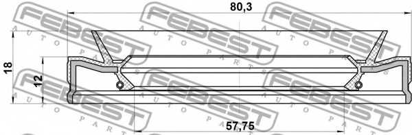 Уплотнительное кольцо приводного вала FEBEST 95HEY-59801218R - изображение 1