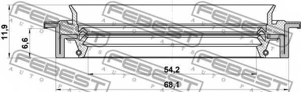 Сальник ступицы колеса FEBEST 95JDS-56680712X - изображение 1