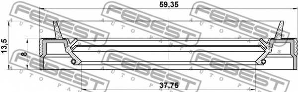 Уплотнительное кольцо приводного вала FEBEST 95JES-39590913X - изображение 1