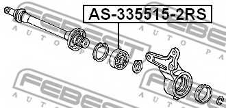 Подшипник приводного вала FEBEST AS-335515-2RS - изображение 1