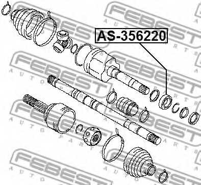 Подшипник приводного вала FEBEST AS-356220 - изображение 1
