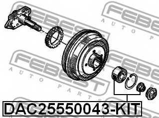 Комплект подшипника ступицы колеса FEBEST DAC25550043-KIT - изображение 1