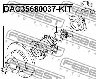 Комплект подшипника ступицы колеса FEBEST DAC35680037-KIT - изображение 1