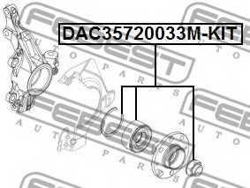 Комплект подшипника ступицы колеса FEBEST DAC35720033M-KIT - изображение 1