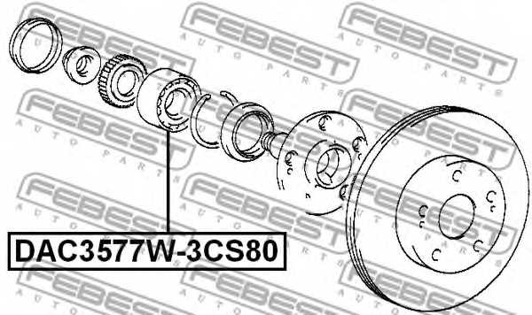 Подшипник ступицы колеса FEBEST DAC3577W-3CS80 - изображение 1