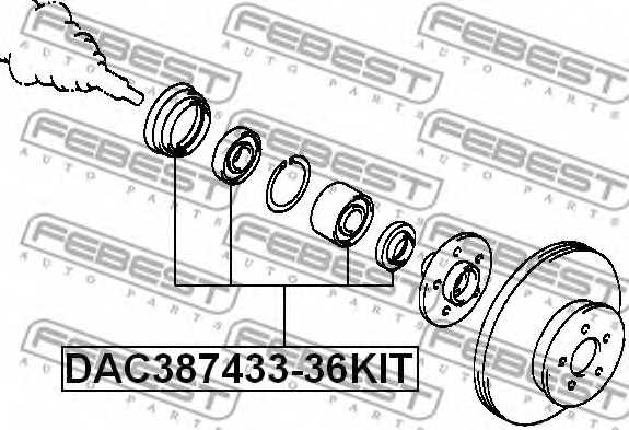 Комплект подшипника ступицы колеса FEBEST DAC387433-36KIT - изображение 1