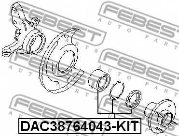 Подшипник ступицы колеса FEBEST DAC38764043-KIT - изображение 1