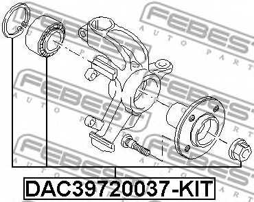 Комплект подшипника ступицы колеса FEBEST DAC39720037-KIT - изображение 1