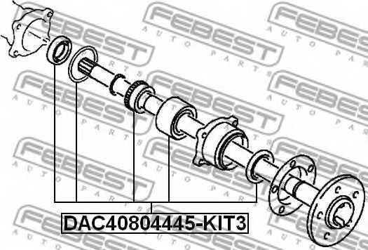 Комплект подшипника ступицы колеса FEBEST DAC40804445-KIT3 - изображение 1