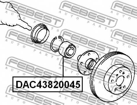 Подшипник ступицы колеса FEBEST DAC43820045 - изображение 1