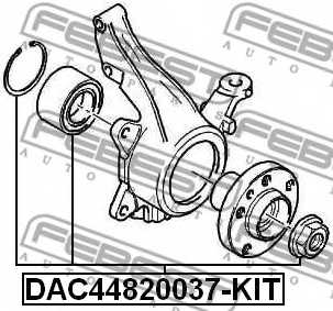 Комплект подшипника ступицы колеса FEBEST DAC44820037-KIT - изображение 1