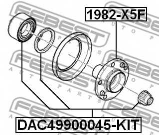 Подшипник ступицы колеса FEBEST DAC49900045-KIT - изображение 1