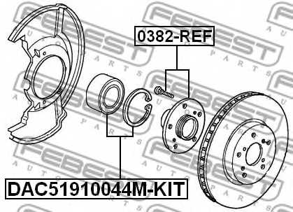 Подшипник ступицы колеса FEBEST DAC51910044M-KIT - изображение 1
