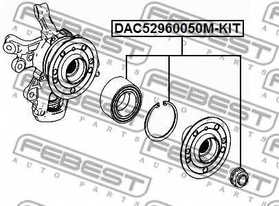 Комплект подшипника ступицы колеса FEBEST DAC52960050M-KIT - изображение 1