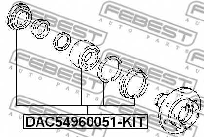 Комплект подшипника ступицы колеса FEBEST DAC54960051-KIT - изображение 1