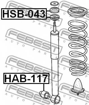 Втулка, амортизатор FEBEST HAB-117 - изображение 1