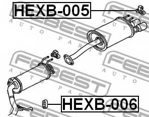 Монтажный комплект системы выпуска FEBEST HEXB-005 - изображение 1