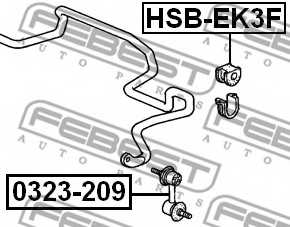Опора стабилизатора FEBEST HSB-EK3F - изображение 1