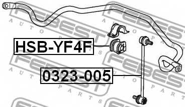 Опора стабилизатора FEBEST HSB-YF4F - изображение 1