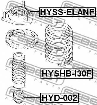 Амортизатор передний для HYUNDAI ACCENT, ELANTRA, i30 CW, i30, LANTRA, MATRIX / KIA CERATO KOUP, CERATO, RIO <b>FEBEST HYD-002</b> - изображение 1