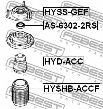 Амортизатор передний для HYUNDAI ACCENT(LC,MC,X-3) <b>FEBEST HYD-ACC</b> - изображение 1