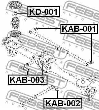 Амортизатор задний для KIA SPORTAGE(K00) <b>FEBEST KD-001</b> - изображение 1