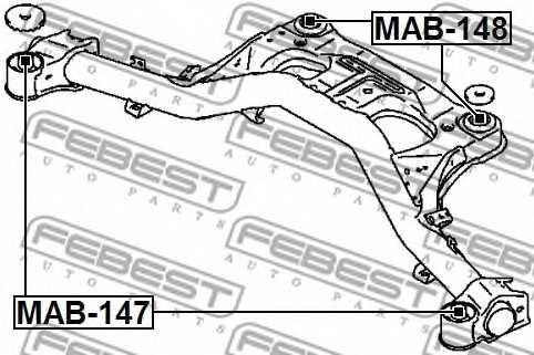 Втулка балки моста FEBEST MAB-147 - изображение 1