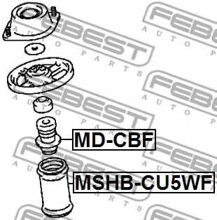 Амортизатор передний для MITSUBISHI CARISMA(DA#), COLT(C1#A, CA#A), LANCER(C1#V, C3#V, CB#W, CB/D#A, CD#W) <b>FEBEST MD-CBF</b> - изображение 1