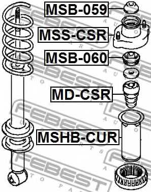 Амортизатор задний для MITSUBISHI DION(CR#W), LANCER(CS#W) <b>FEBEST MD-CSR</b> - изображение 1