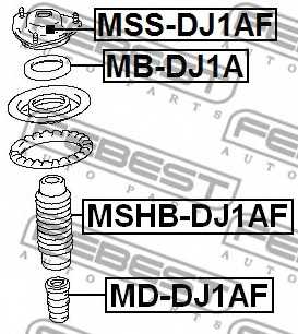 Амортизатор передний для MITSUBISHI ECLIPSE(DK#A), GALANT(DJ#,ED#,EF#) <b>FEBEST MD-DJ1AF</b> - изображение 1